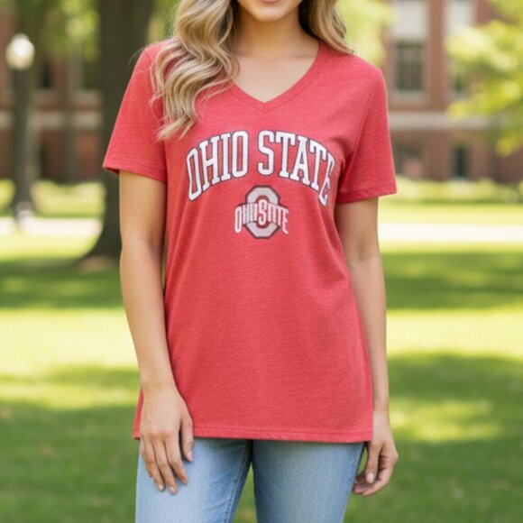 Blue 84 Tops - Ohio State V-Neck Tee - P2P 19"
